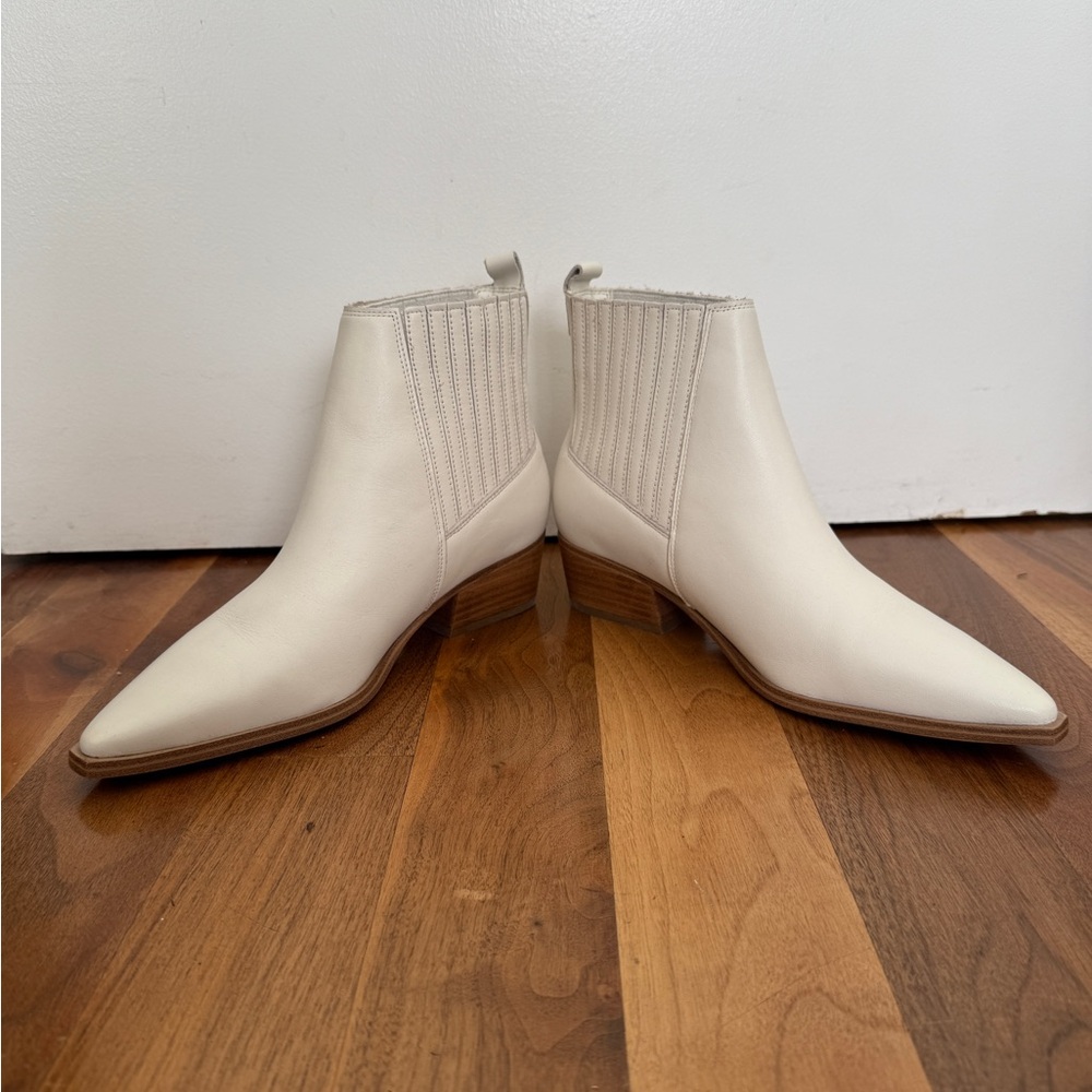 Marc Fisher Cream Pointed Toe Ankle Boots - Picture 3 of 7